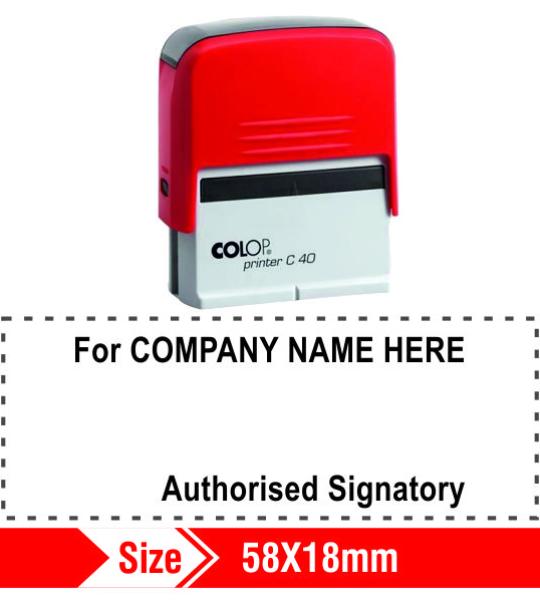 Colop Self Inking Authorised Signatory 58X18mm